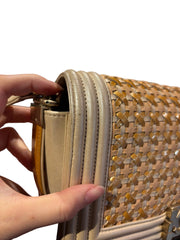 Textural Collector Piece: CHANEL Limited Woven Gold Le Boy Medium Shoulder Bag