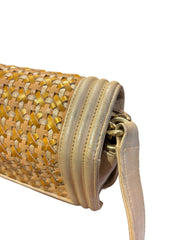 Textural Collector Piece: CHANEL Limited Woven Gold Le Boy Medium Shoulder Bag
