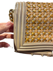 Textural Collector Piece: CHANEL Limited Woven Gold Le Boy Medium Shoulder Bag
