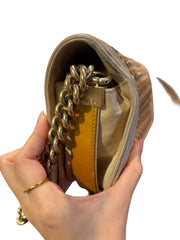 Textural Collector Piece: CHANEL Limited Woven Gold Le Boy Medium Shoulder Bag