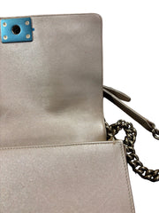 Textural Collector Piece: CHANEL Limited Woven Gold Le Boy Medium Shoulder Bag
