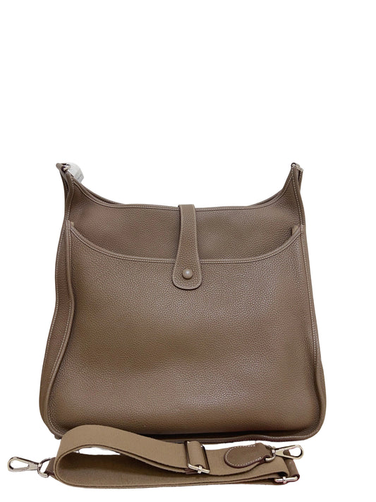 Rare Large Format: Hermès Evelyne 39 in Etoupe with Silver Hardware