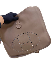 Rare Large Format: Hermès Evelyne 39 in Etoupe with Silver Hardware