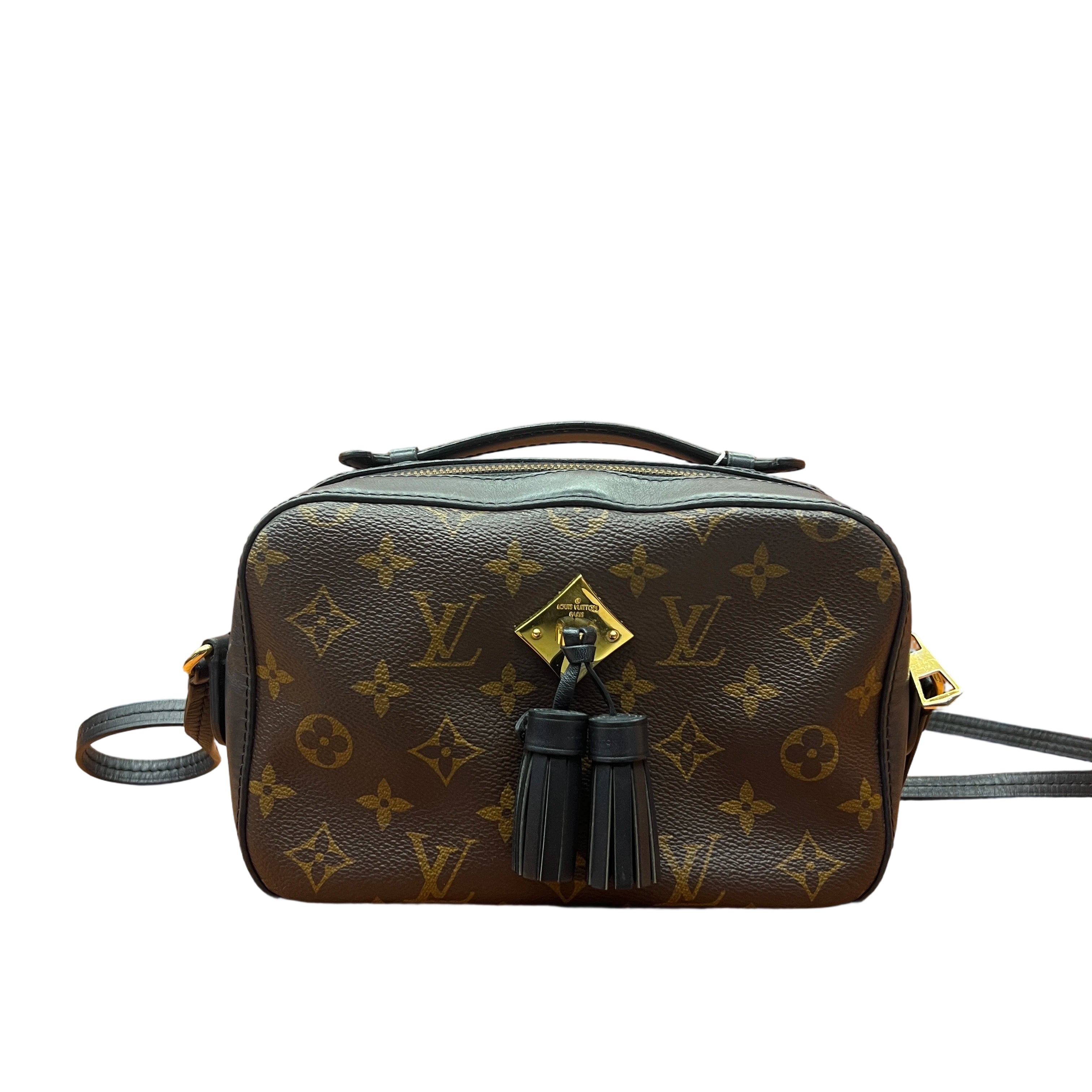 Louis Vuitton Saintonge Monogram Camera Bag with Black Tassels and Top Handle