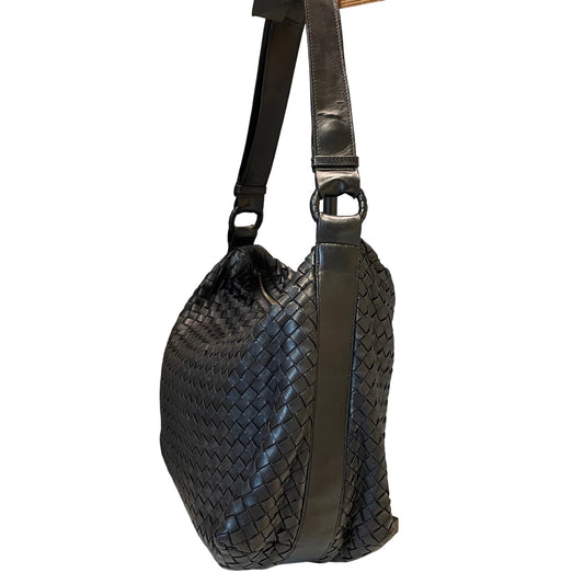 Bottega Veneta Black Intrecciato Box Bag
