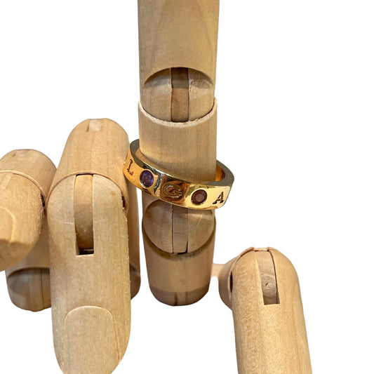 BVLGARI 18K Rose Gold Gem Ring Size 54