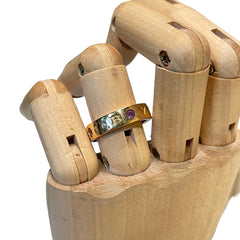 BVLGARI 18K Rose Gold Gem Ring Size 54