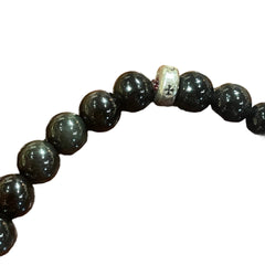 Chrome Hearts Bead Bracelet - Black Onyx & Turquoise - Silver Babyfat Cross Charm