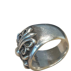 Chrome Hearts Keeper Ring - Sterling Silver .925 - Size US 10.25 (EU 63) - Classic Floral Cross Motif