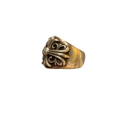 Chrome Hearts Keeper Ring - Sterling Silver .925 - Size US 10.25 (EU 63) - Classic Floral Cross Motif