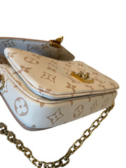 Louis Vuitton Pochette Métis East West - Monogram Empreinte Leather (Beige / Dune)
