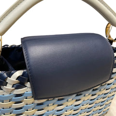 Louis Vuitton Capucines BB Woven Leather Handbag - Blue/White Tricolor (26cm)