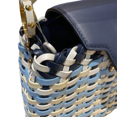 Louis Vuitton Capucines BB Woven Leather Handbag - Blue/White Tricolor (26cm)