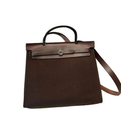 Hermès Herbag Zip 31 - Chocolate / Ebene Canvas & Leather (The "Casual Kelly")