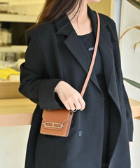 Hermès Roulis Slim Wallet - Gold Grained Leather (with Aftermarket Strap for Crossbody)