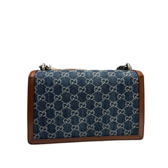 Gucci Dionysus Small Shoulder Bag - GG Monogram Denim & Brown Leather (28cm)