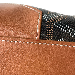 Goyard Saigon Mini Structured Bag - Black & Tan Goyardine (Full Set)