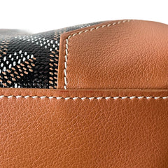 Goyard Saigon Mini Structured Bag - Black & Tan Goyardine (Full Set)
