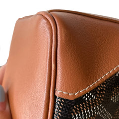 Goyard Saigon Mini Structured Bag - Black & Tan Goyardine (Full Set)