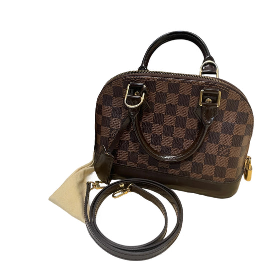 Louis Vuitton Alma BB Handbag - Damier Ebene Canvas with Shoulder Strap