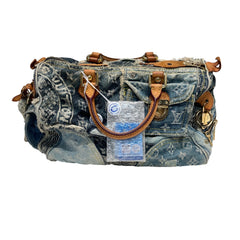 Louis Vuitton Limited Edition 2007 Monogram Denim Patchwork Speedy 30 Bag