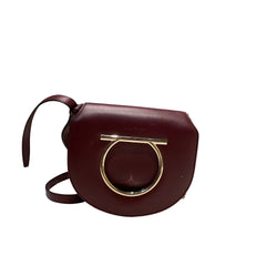 Salvatore Ferragamo Gancini Ring Crossbody Bag - Deep Red Smooth Leather