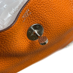 Hermès Lindy 34 in Orange Taurillon Clemence with Silver Hardware