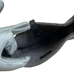 Rare Limited Material: Hermès Mini Evelyne in Black and Mid-Grey Felt with Silver Hardware