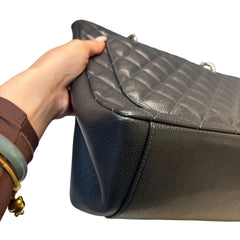 Quiet Luxury Staple: CHANEL GST Tote in Deep Charcoal Caviar Leather