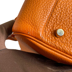 Hermès Lindy 34 in Orange Taurillon Clemence with Silver Hardware