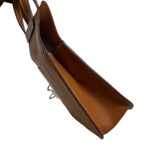 Hermès Halzan Mini in Saddle Leather with Silver Hardware