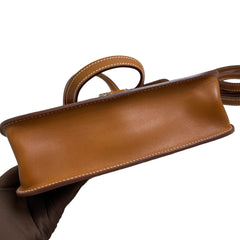 Hermès Halzan Mini in Saddle Leather with Silver Hardware