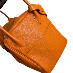 Hermès Lindy 34 in Orange Taurillon Clemence with Silver Hardware