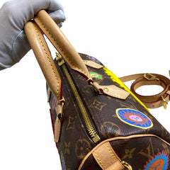 Louis Vuitton x Yayoi Kusama Speedy 25 Bandoulière - "Faces" Monogram - Microchip
