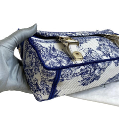 Dior Camp Small Blue Embroidered Crossbody Bag