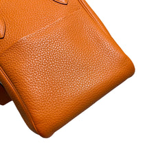 Hermès Lindy 34 in Orange Taurillon Clemence with Silver Hardware