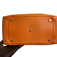 Hermès Lindy 34 in Orange Taurillon Clemence with Silver Hardware