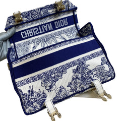 Dior Camp Small Blue Embroidered Crossbody Bag