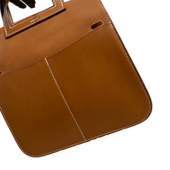 Hermès Halzan Mini in Saddle Leather with Silver Hardware