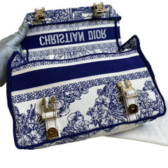 Dior Camp Small Blue Embroidered Crossbody Bag