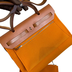 Hermès Herbag 31 in Orange with Silver Hardware