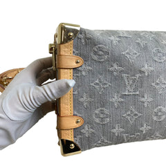 Louis Vuitton Side Trunk MM - Monogram Jacquard Denim (Washed Grey) - Gold Hardware