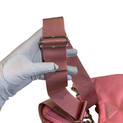 Soft Statement Piece: Prada Geranium Pink Leather Re-Edition 2005 Hobo 3-in-1