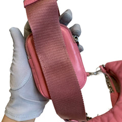 Soft Statement Piece: Prada Geranium Pink Leather Re-Edition 2005 Hobo 3-in-1