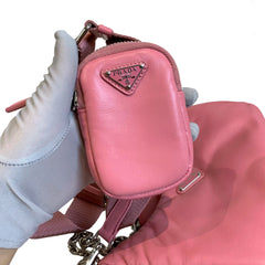 Soft Statement Piece: Prada Geranium Pink Leather Re-Edition 2005 Hobo 3-in-1